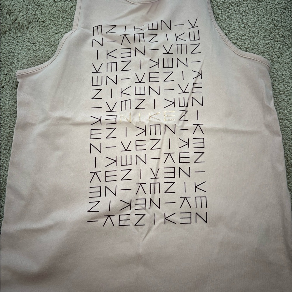 Nike Pink Tank Top with Black Print